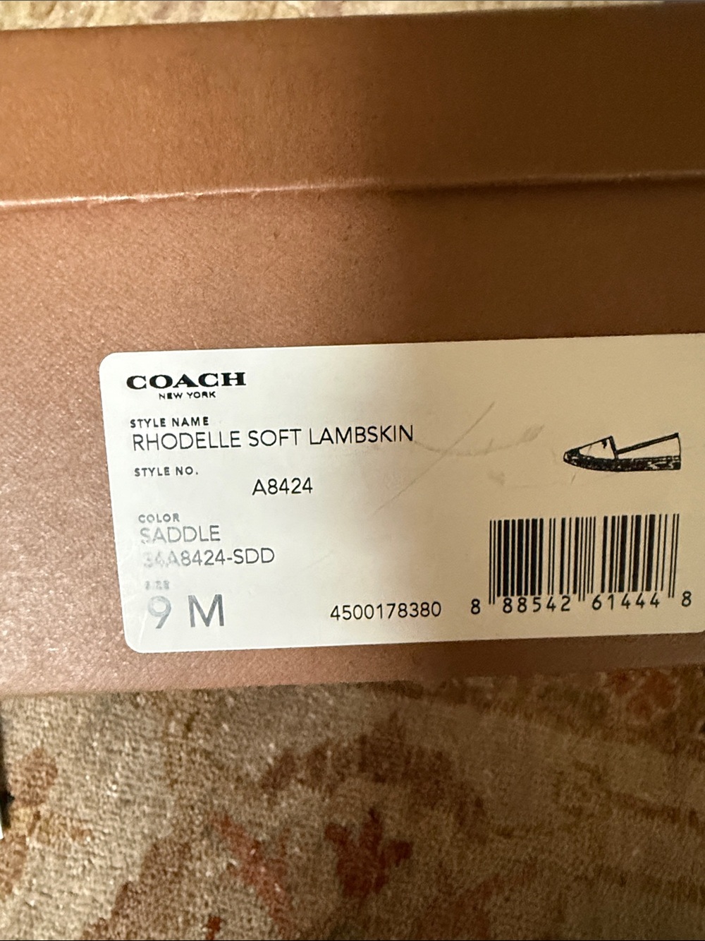 Coach Saddle Brown Leather Espadrille Flats with Gold Logo - Picture 7 of 8